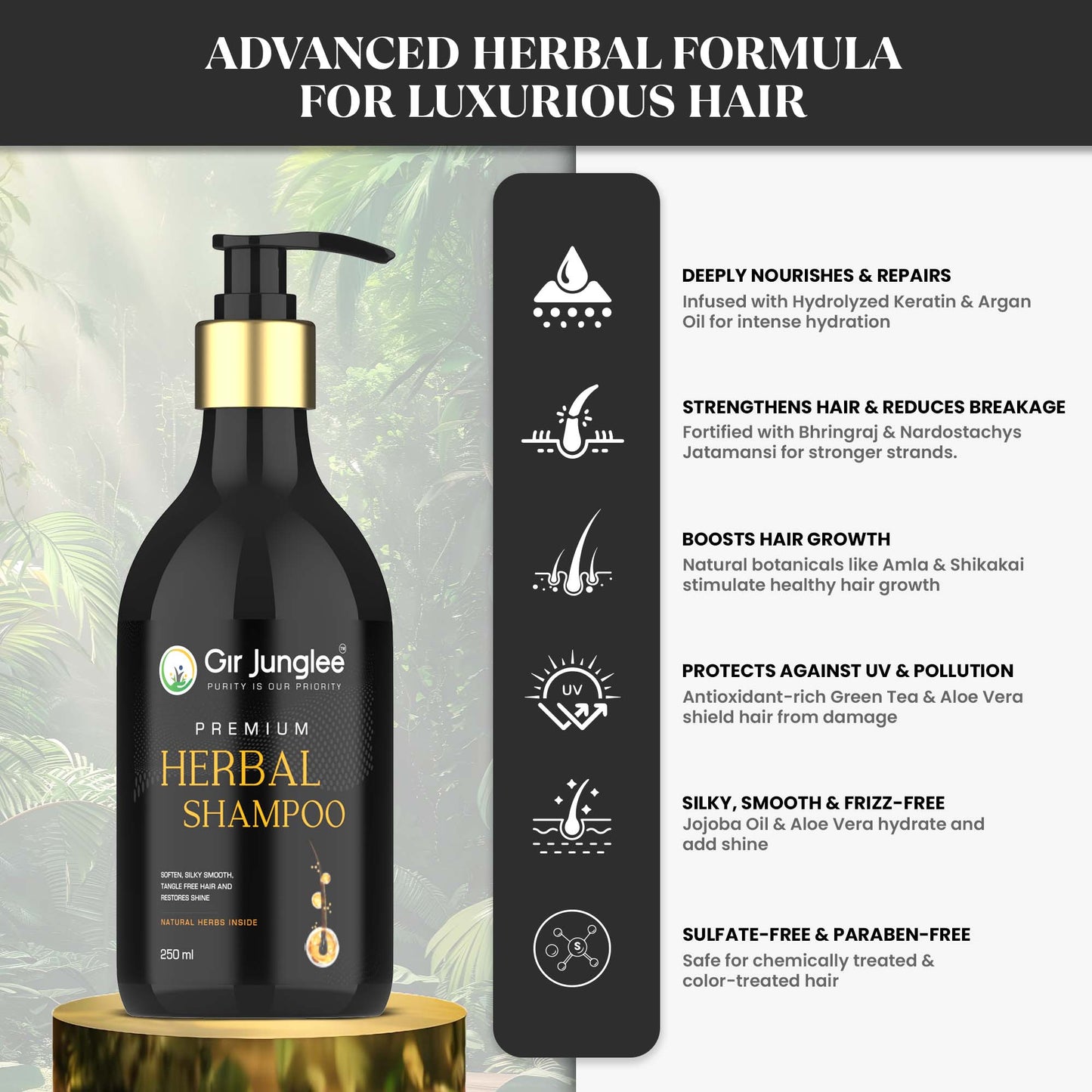 Gir Junglee Premium Herbal Shampoo - Gir Junglee