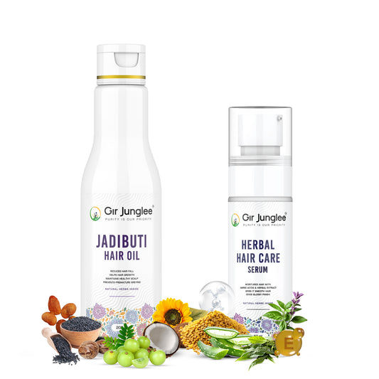 Jadibuti Oil + Herbal Care Serum Combo