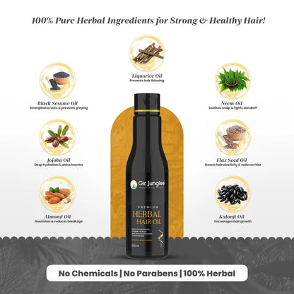 Premium Herbal Hair Oil - Gir Junglee