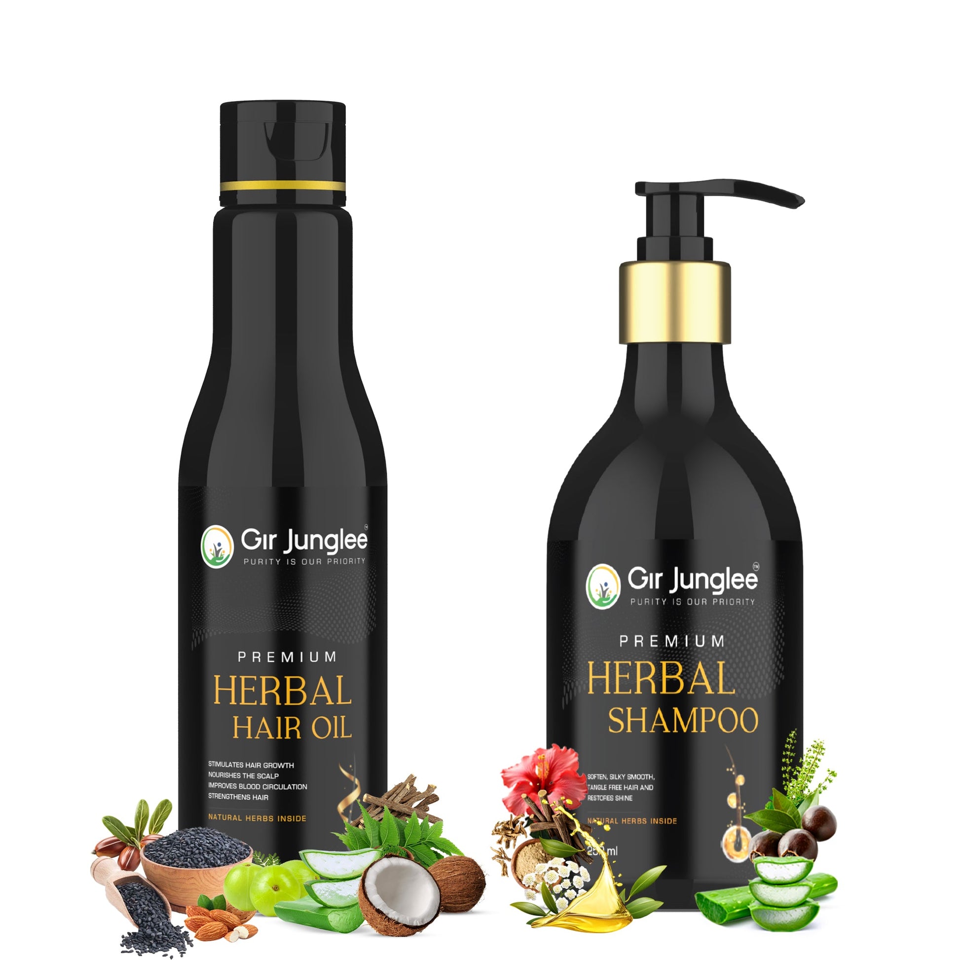 Premium Herbal Oil + Herbal Care Serum Combo - Gir Junglee